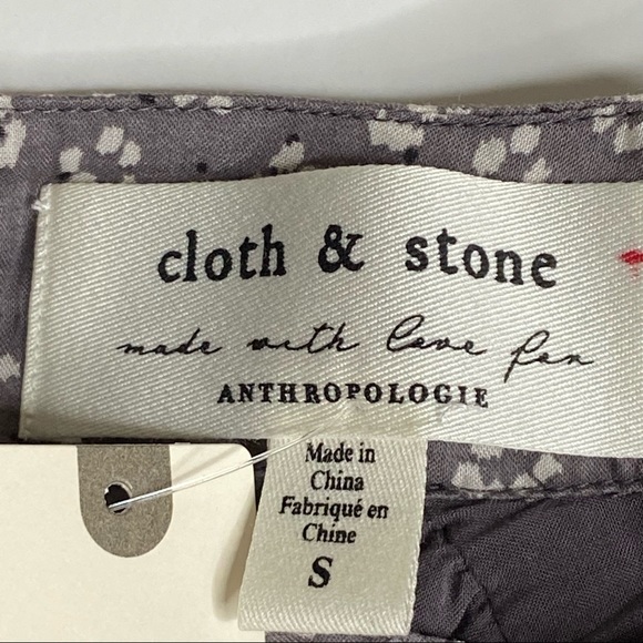 NWT Anthropologie Cloth and Stone Liane Floral Blouse Gray Motif Sz S - Picture 11 of 14